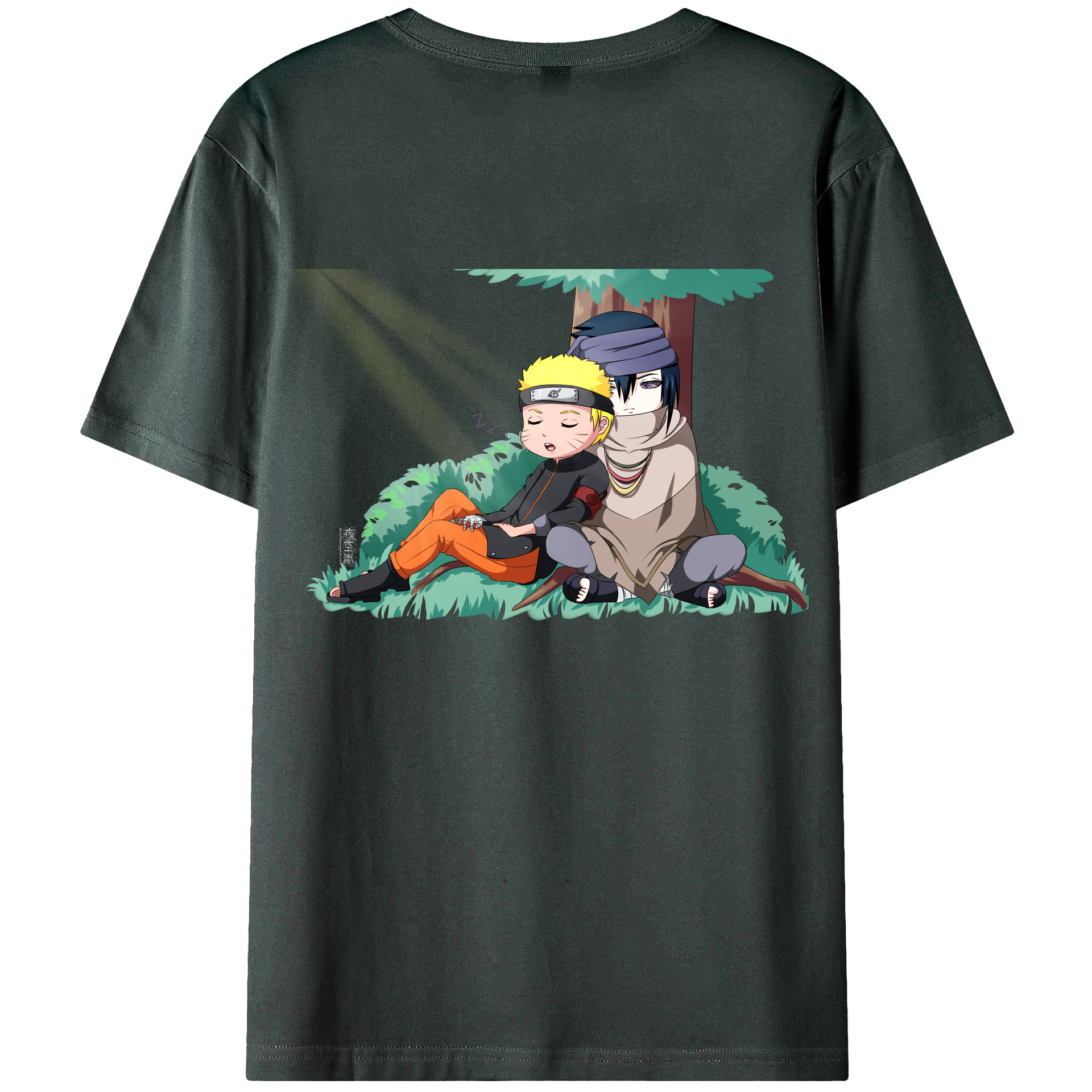 （画像用） NARUTO -ナルト- うずまき ナルト Uzumaki Naruto 綿100％ メンズ半袖Tシャツ（バックプリント） 通気性